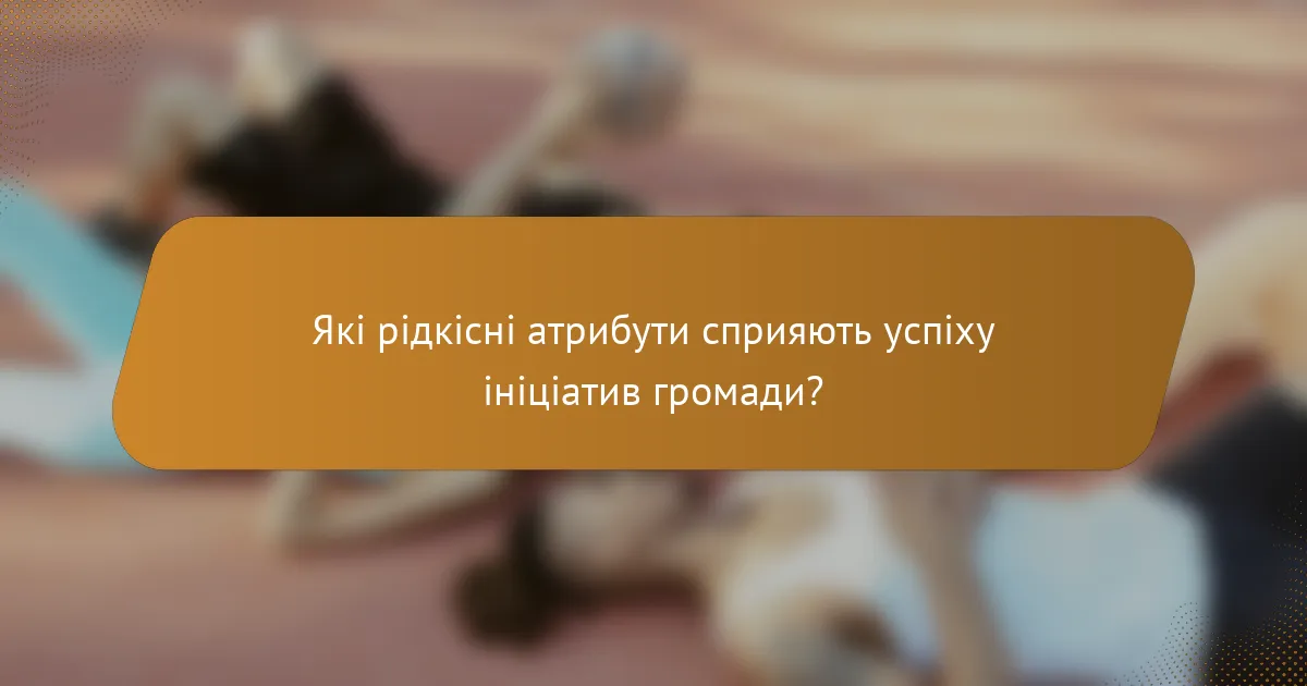 Які рідкісні атрибути сприяють успіху ініціатив громади?