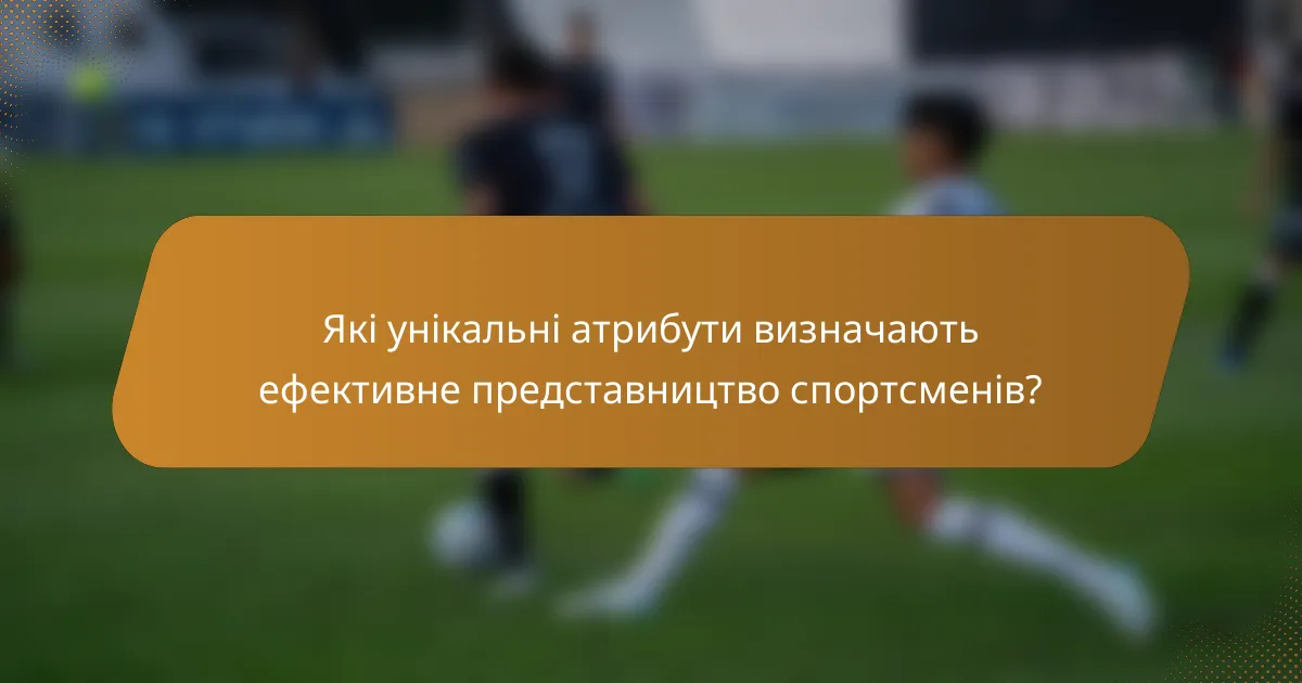 Які унікальні атрибути визначають ефективне представництво спортсменів?