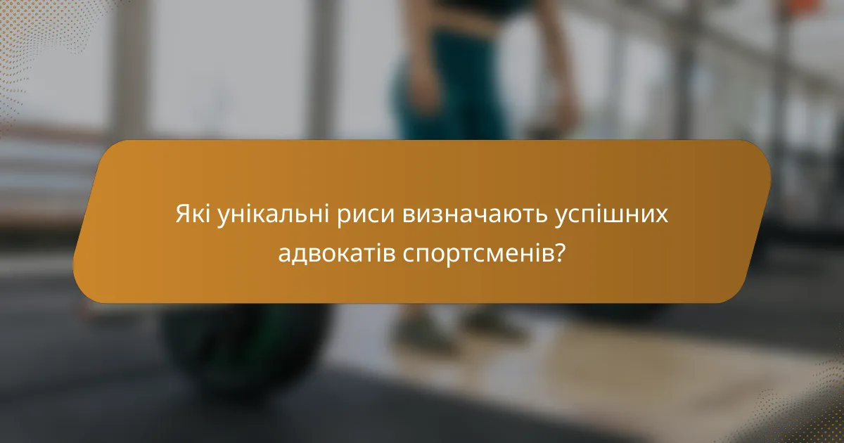Які унікальні риси визначають успішних адвокатів спортсменів?